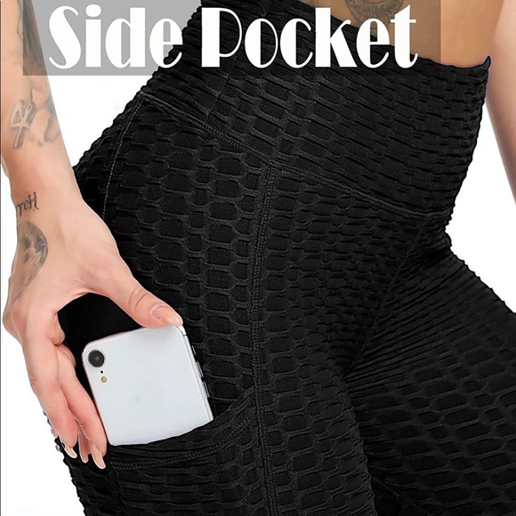 Textured TikTok Leggings - (Red) - Picture 2 of 8